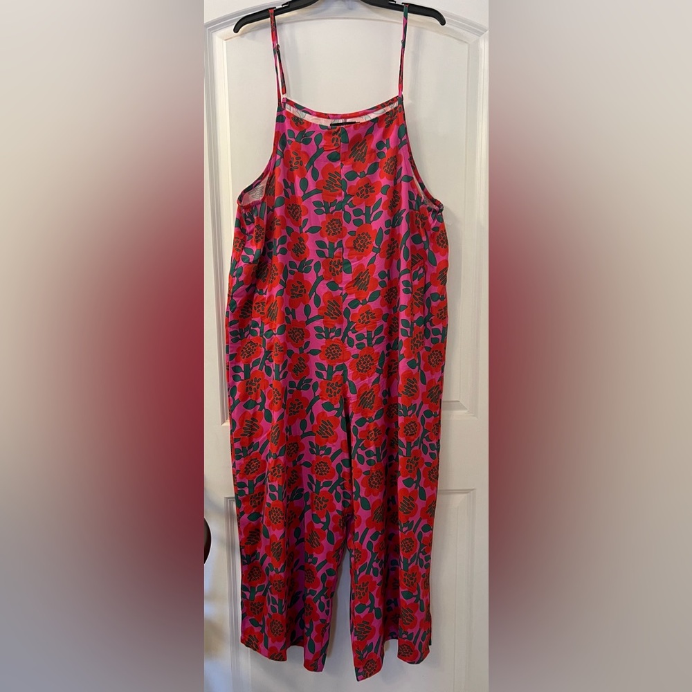 Floral Pink Red and Green Jumpsuit